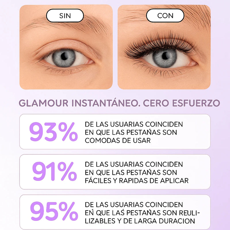 Pestañas Magnéticas Reutilizables Efecto 3D