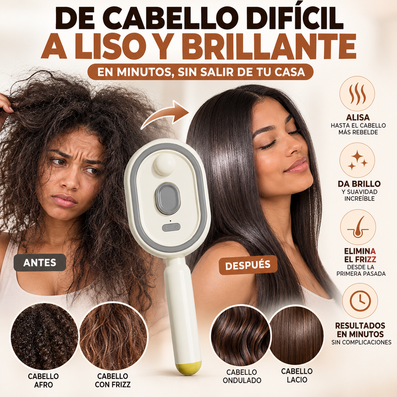 Cepillo Vaporizador Glow - Hidrata a vapor y chau al frizz para siempre.