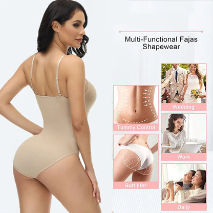 V-Hals Spaghetti Bodysuit